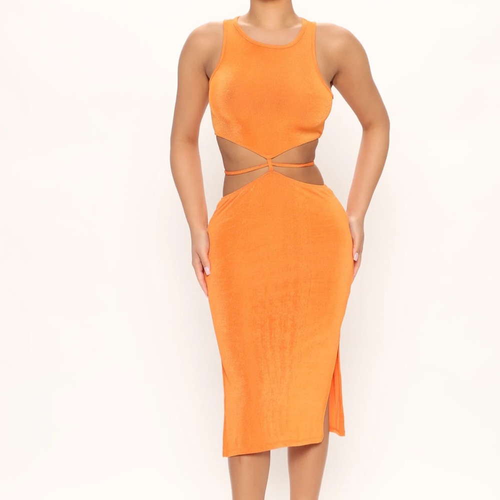 SOLD NWT Orange Midi Dress
